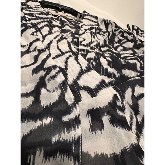 Soft Surroundings Size PL Semi Sheer Black White Tunic Blouse Cover Up - Picture 8 of 10